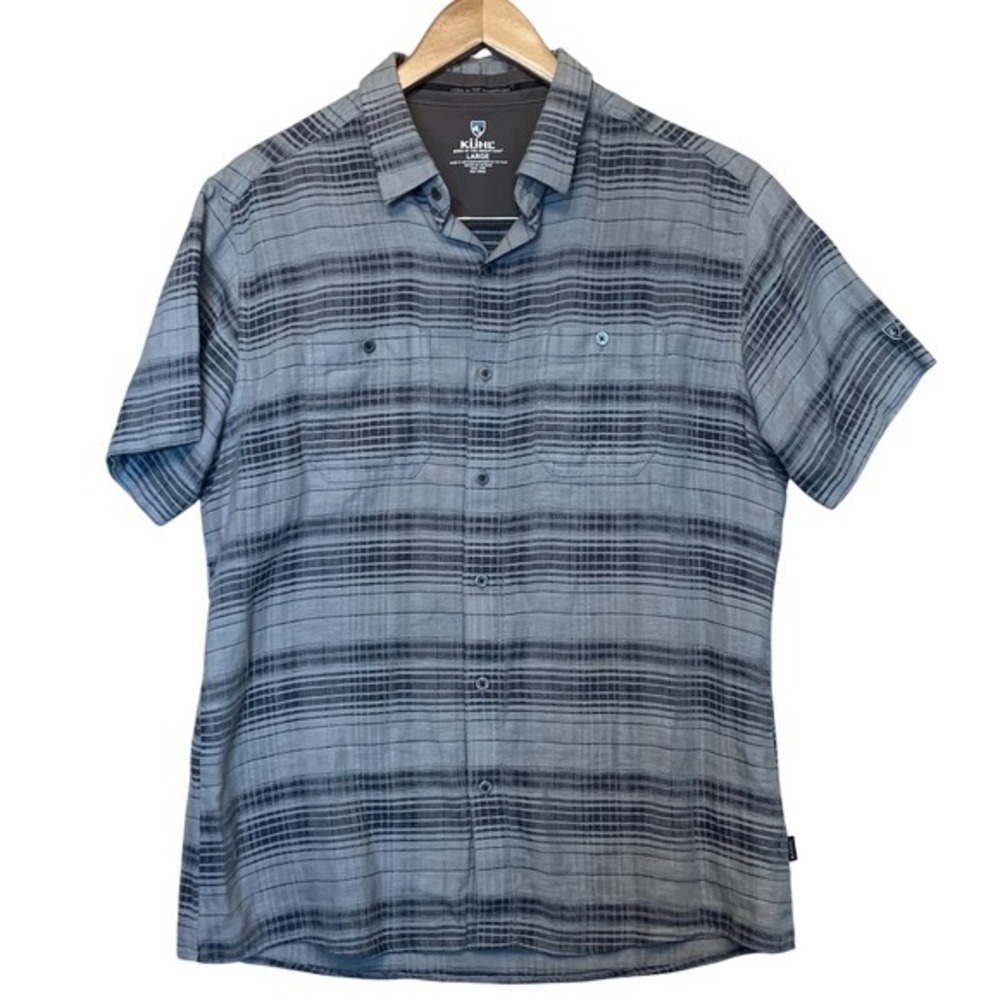 Kuhl Men's Skorpio Short Sleeve Linen Cotton Blend Button Down Shirt Size Large